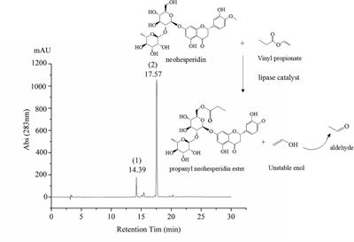 Synthesis of Hydrophobic Propionyl Neohesperidin Ester Using an Immobilied Enzyme and Description of Its Anti-proliferative and Pro-apoptotic Effects on MCF-7 Human Breast Cancer Cells